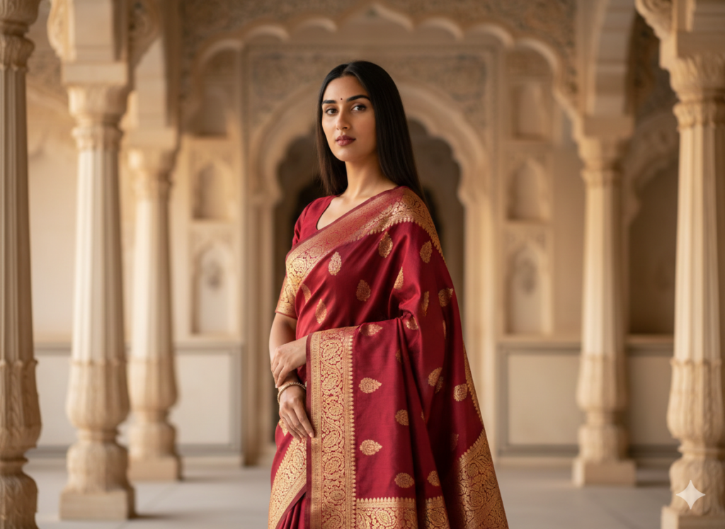 Ai Saree Prompt For Girls - Royal Look